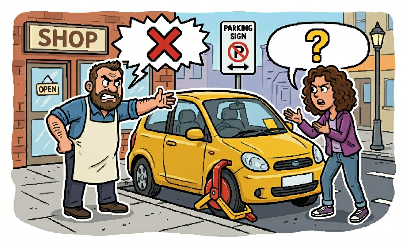 Symbolic illustration: car with a wheel clamp